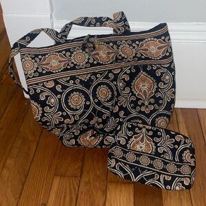 Retired Vera Bradley Cafe Latte Tote & pouch